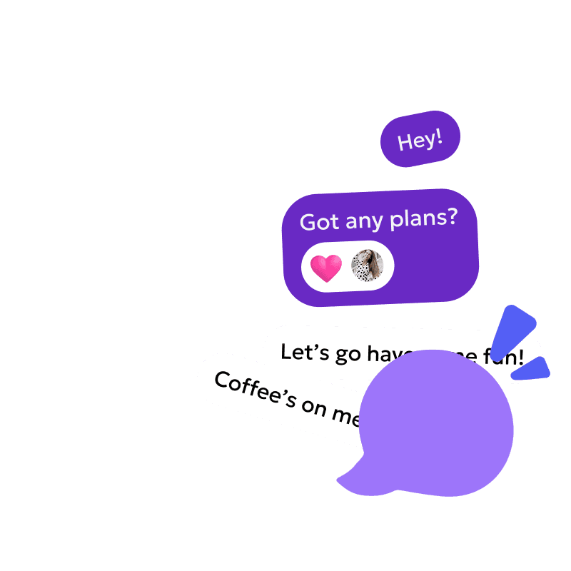 Chat messages with a greeting and an invitation for coffee